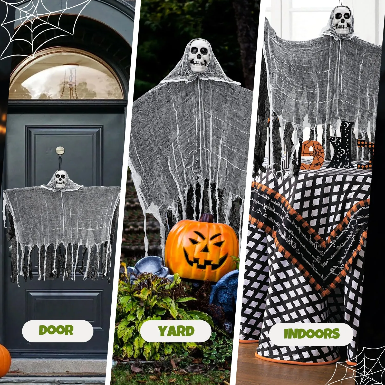 3 Pcs Hanging Skeleton Halloween Decorations