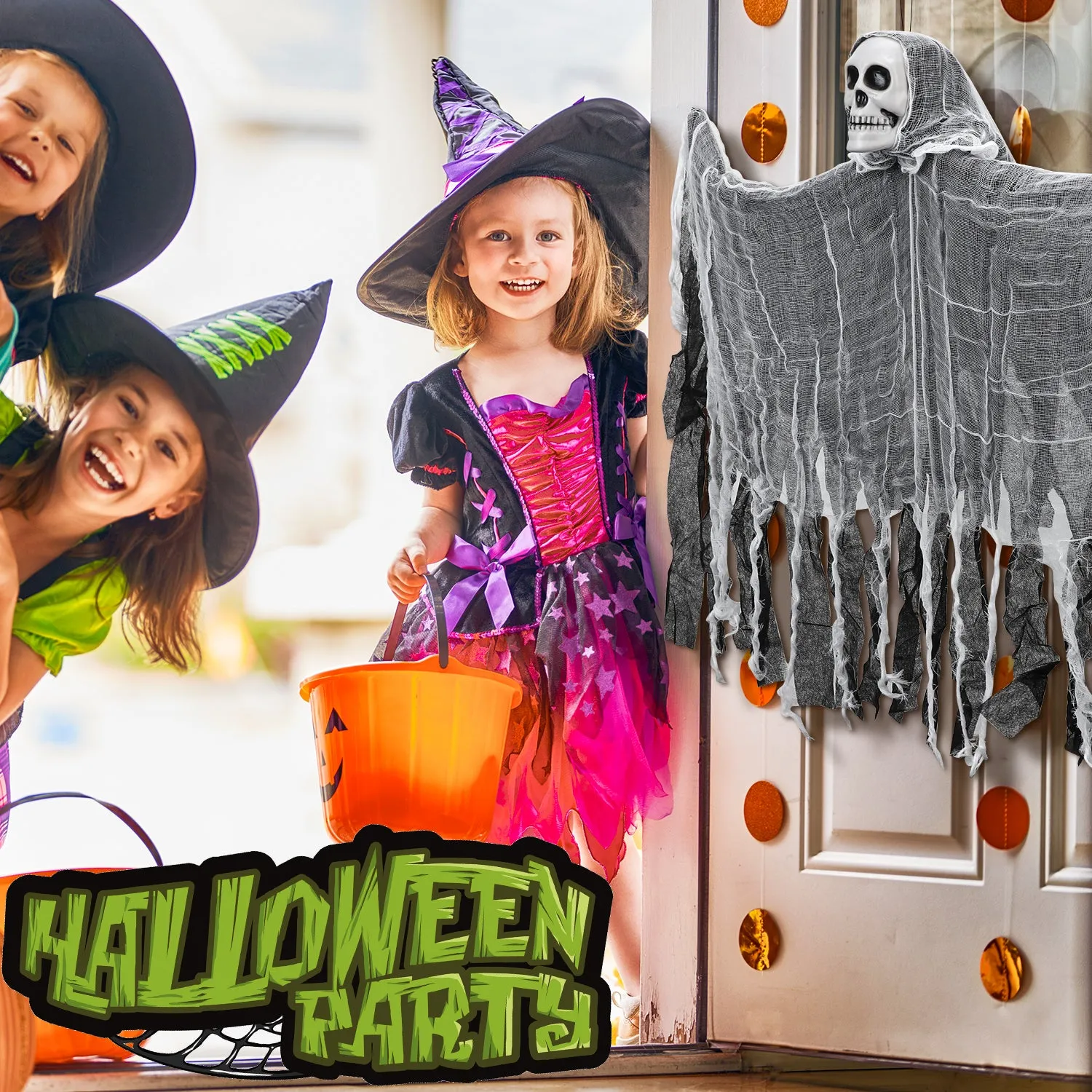 3 Pcs Hanging Skeleton Halloween Decorations