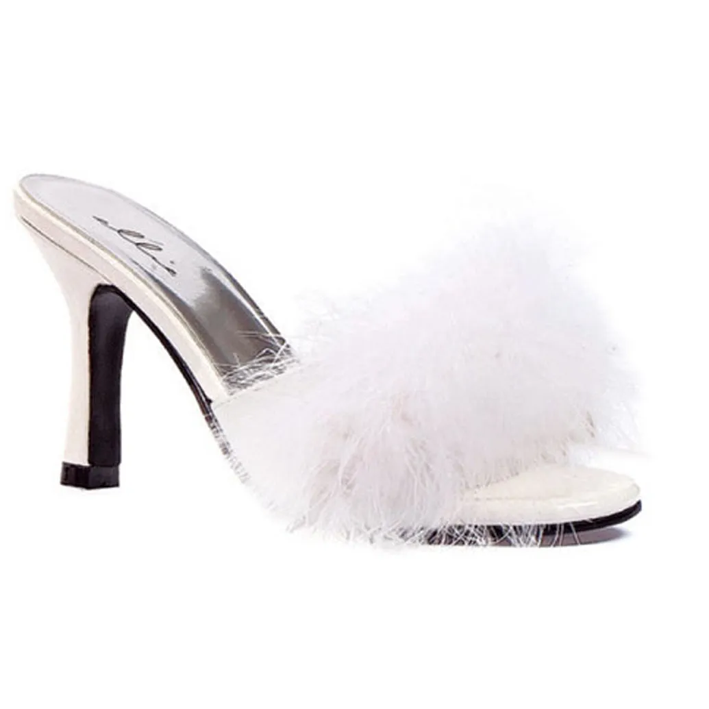 361-SASHA 3.5" Heel Maribou Slippers.