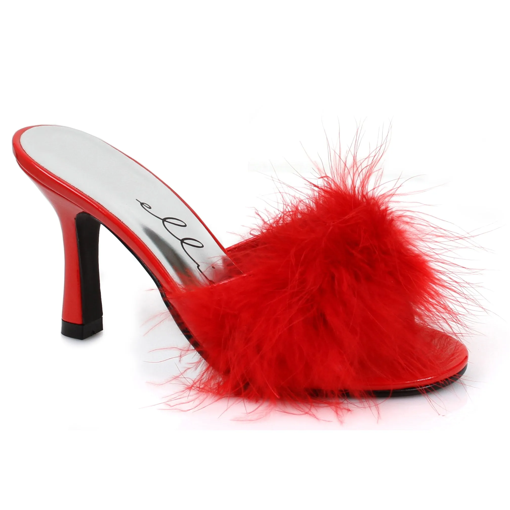 361-SASHA 3.5" Heel Maribou Slippers.
