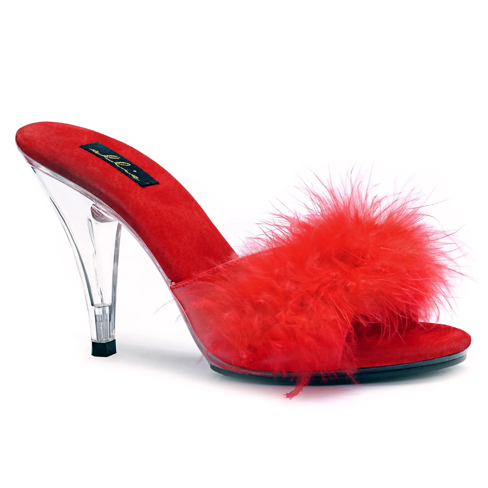 405-SASHA 4" Heel Maribou Slippers.