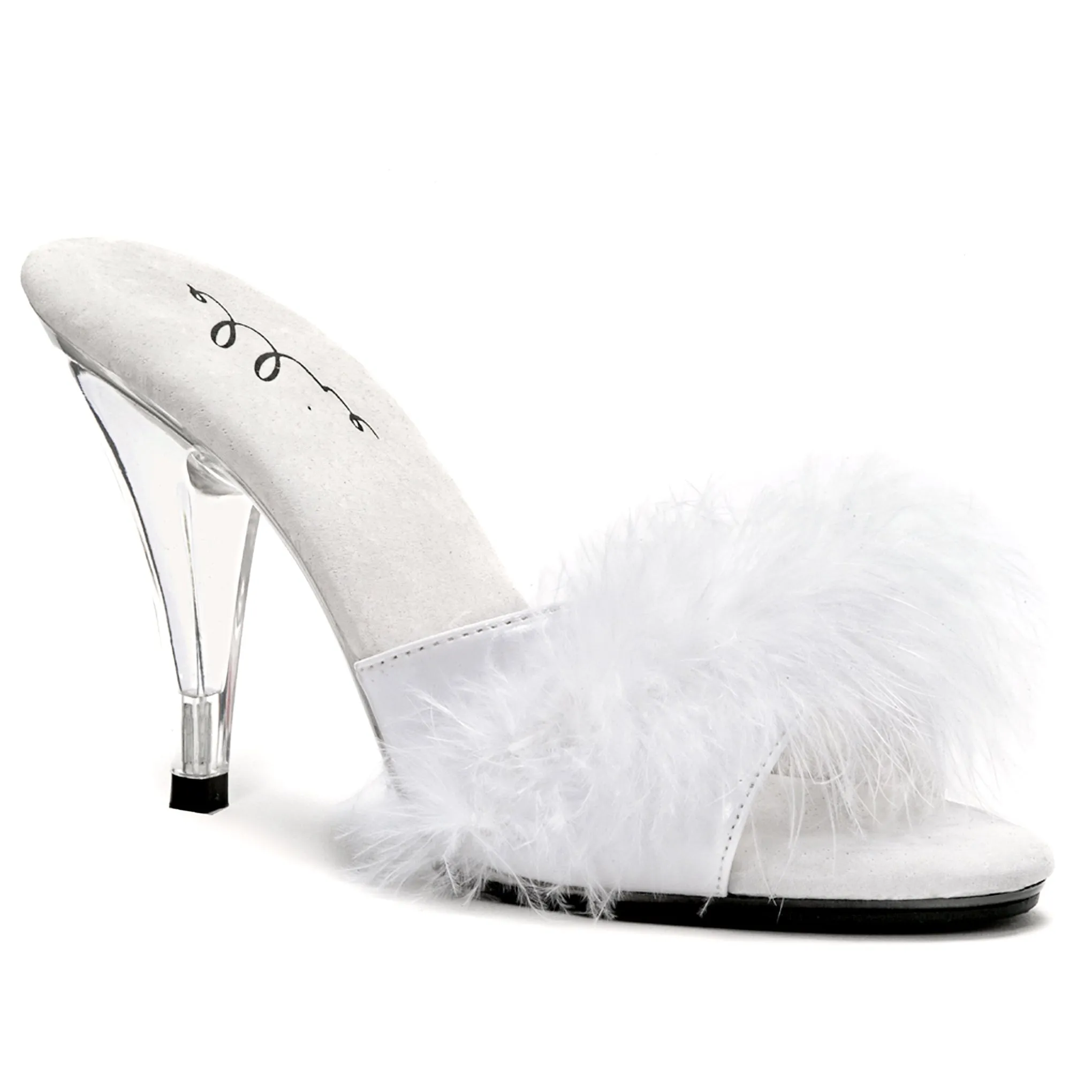 405-SASHA 4" Heel Maribou Slippers.