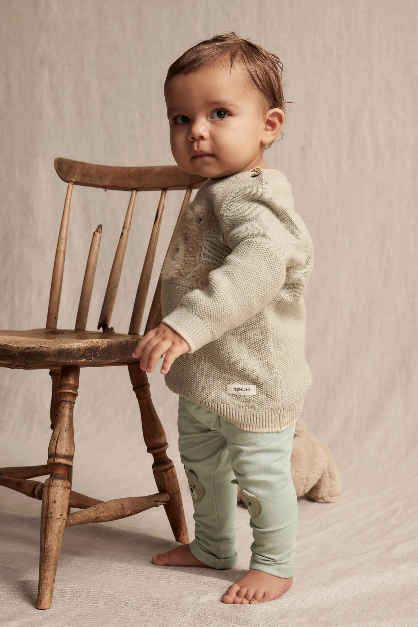Baby green/grey warming leggings