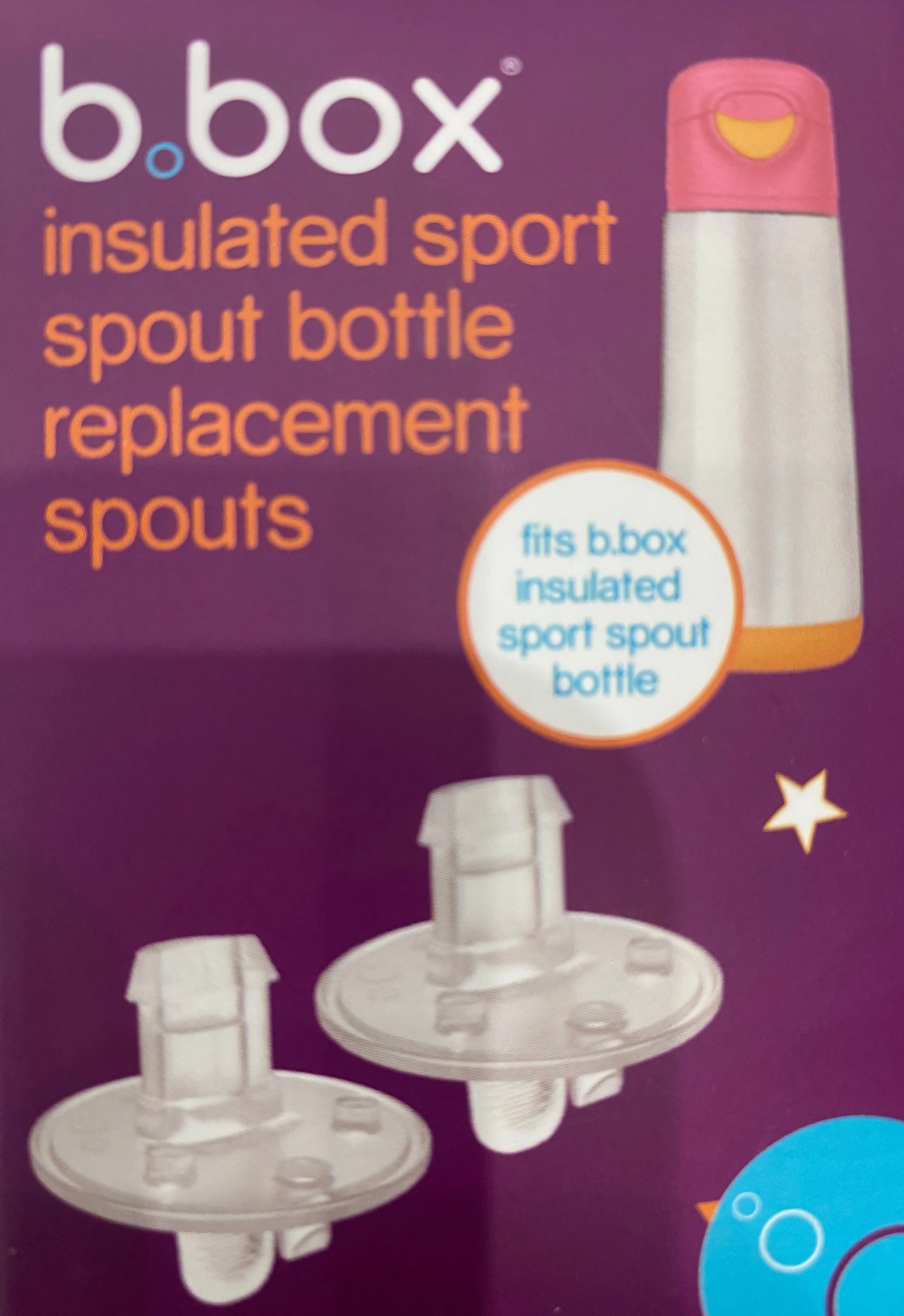 b.box Insulated SPOUT Bottle replacement tops (pack of 2)