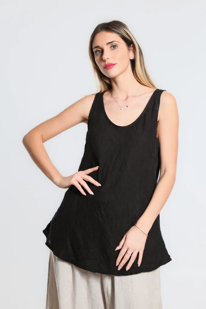 Cassie Linen Bias Cut Flare Top (BT125)