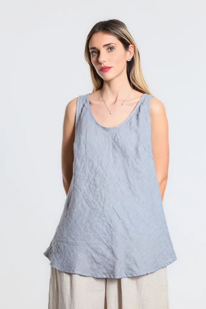 Cassie Linen Bias Cut Flare Top (BT125)