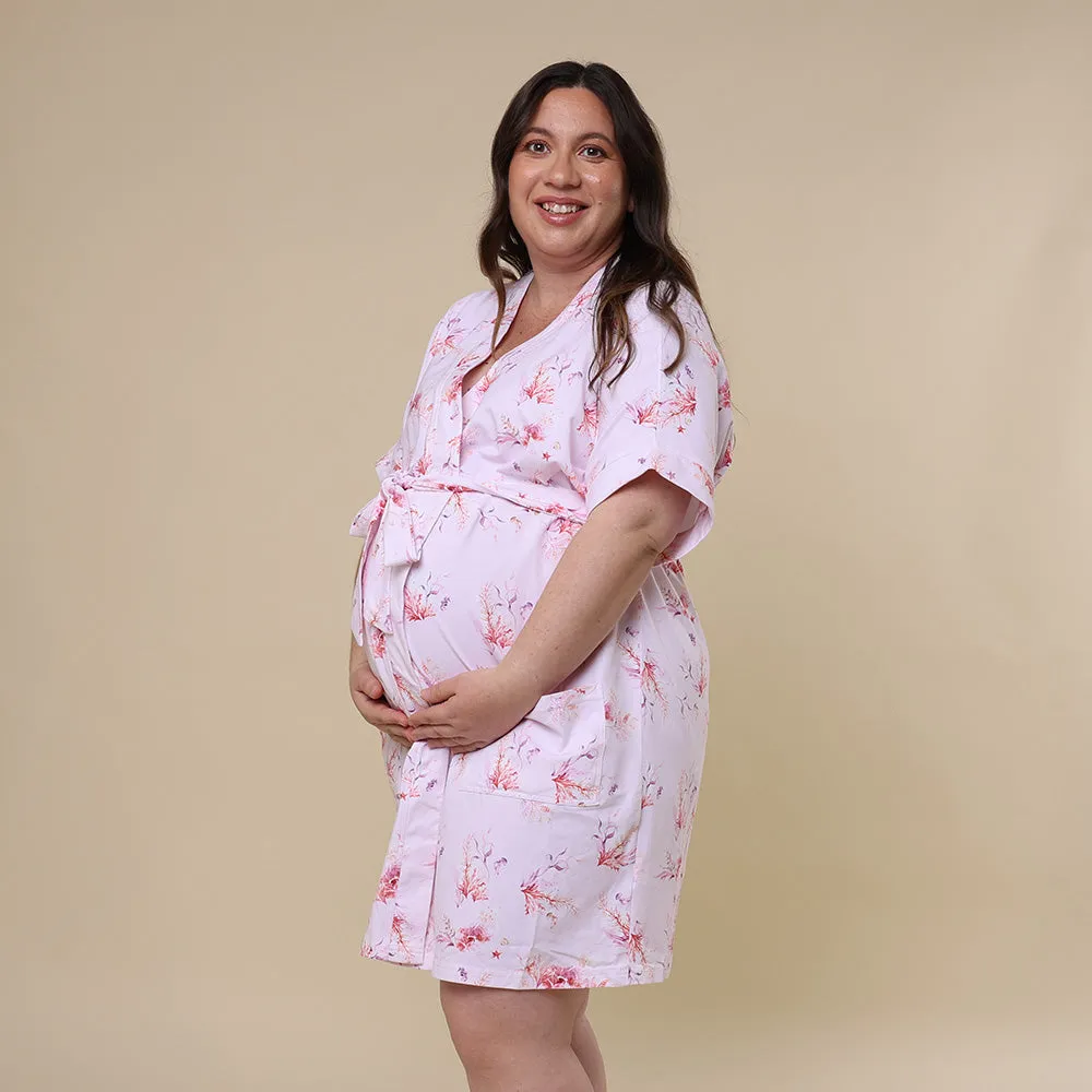 Coral Organic Maternity Robe