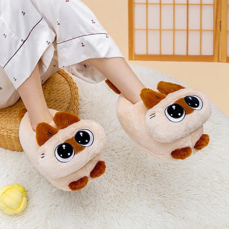 Cute Siamese Cat Plush Slippers