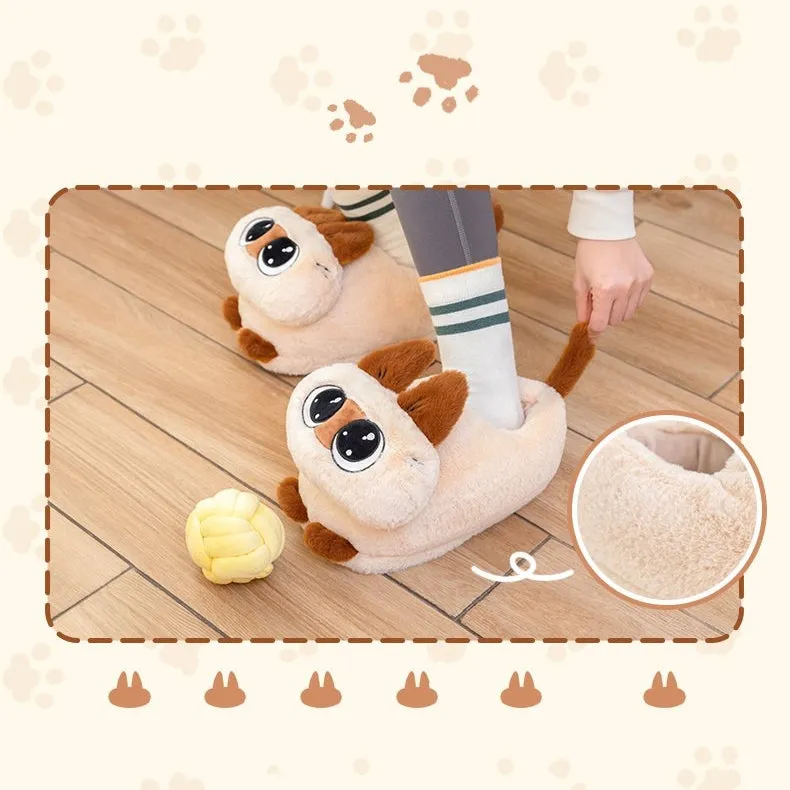 Cute Siamese Cat Plush Slippers