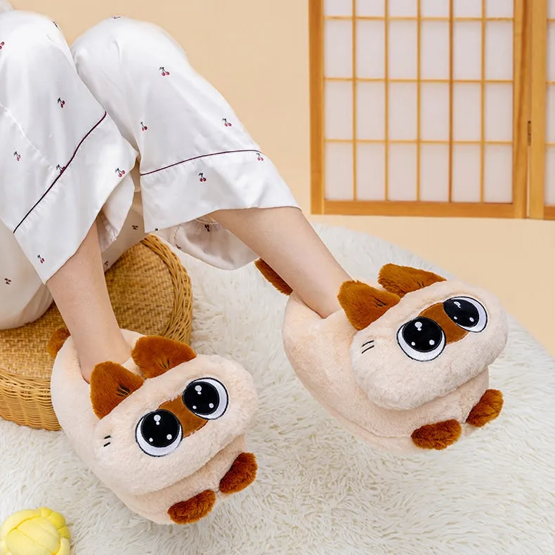 Cute Siamese Cat Plush Slippers