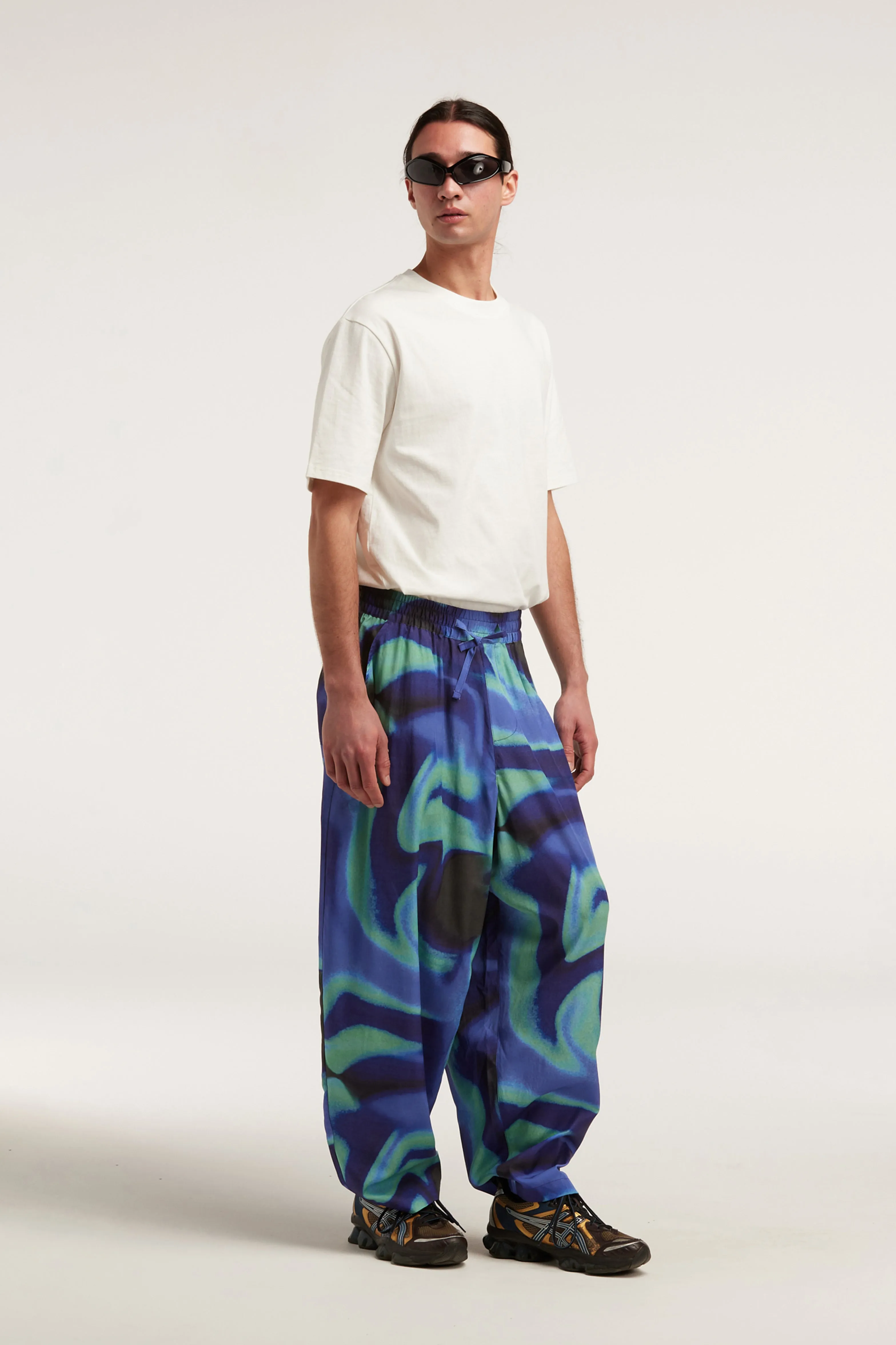 Digital Dream Wide Leg Pants - Blue / Green