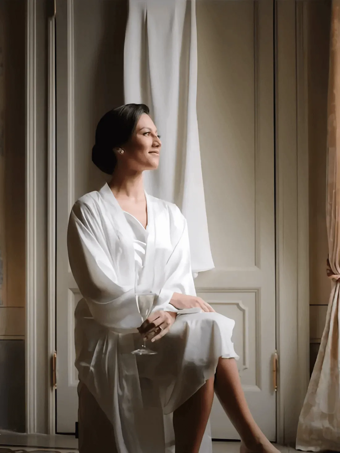 Elegant Robe Dress & Pajama Set Bridal