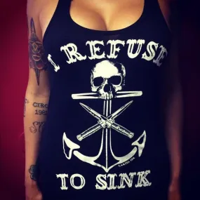 Fashion Girl Lady Women Crop Tops Sleeveless Boat Anchor Skull Printing Blouse Tank Tops Shirt#LSN