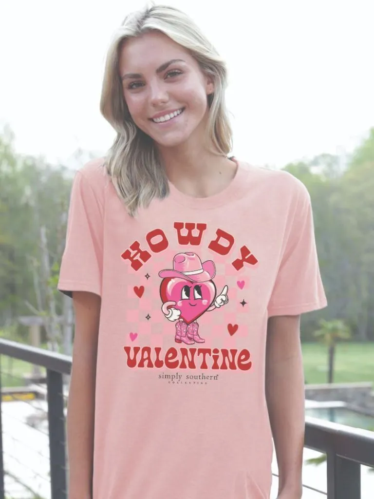 'Howdy Valentine' Front Print Short Sleeve Tee by Simply Southern