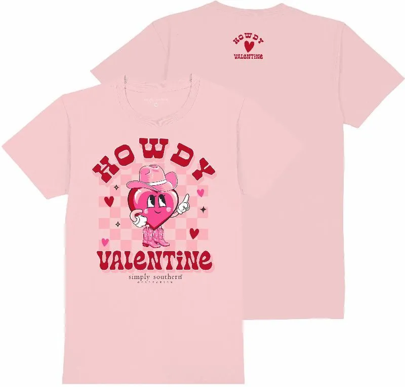 'Howdy Valentine' Front Print Short Sleeve Tee by Simply Southern