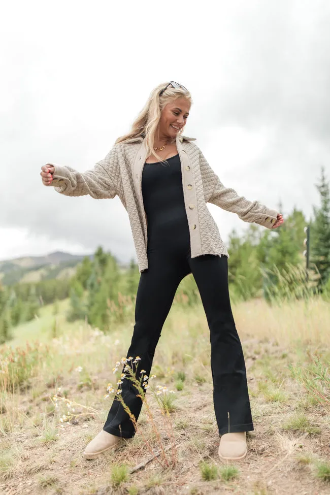 Just Warming Up Beige Quilted Shacket SALE