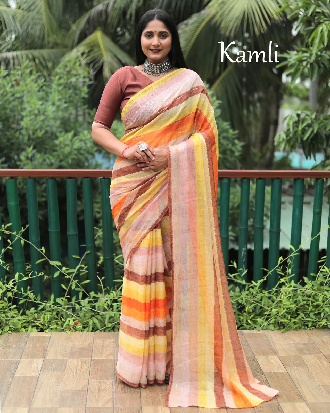 Kamli Chiffon Silky Saree