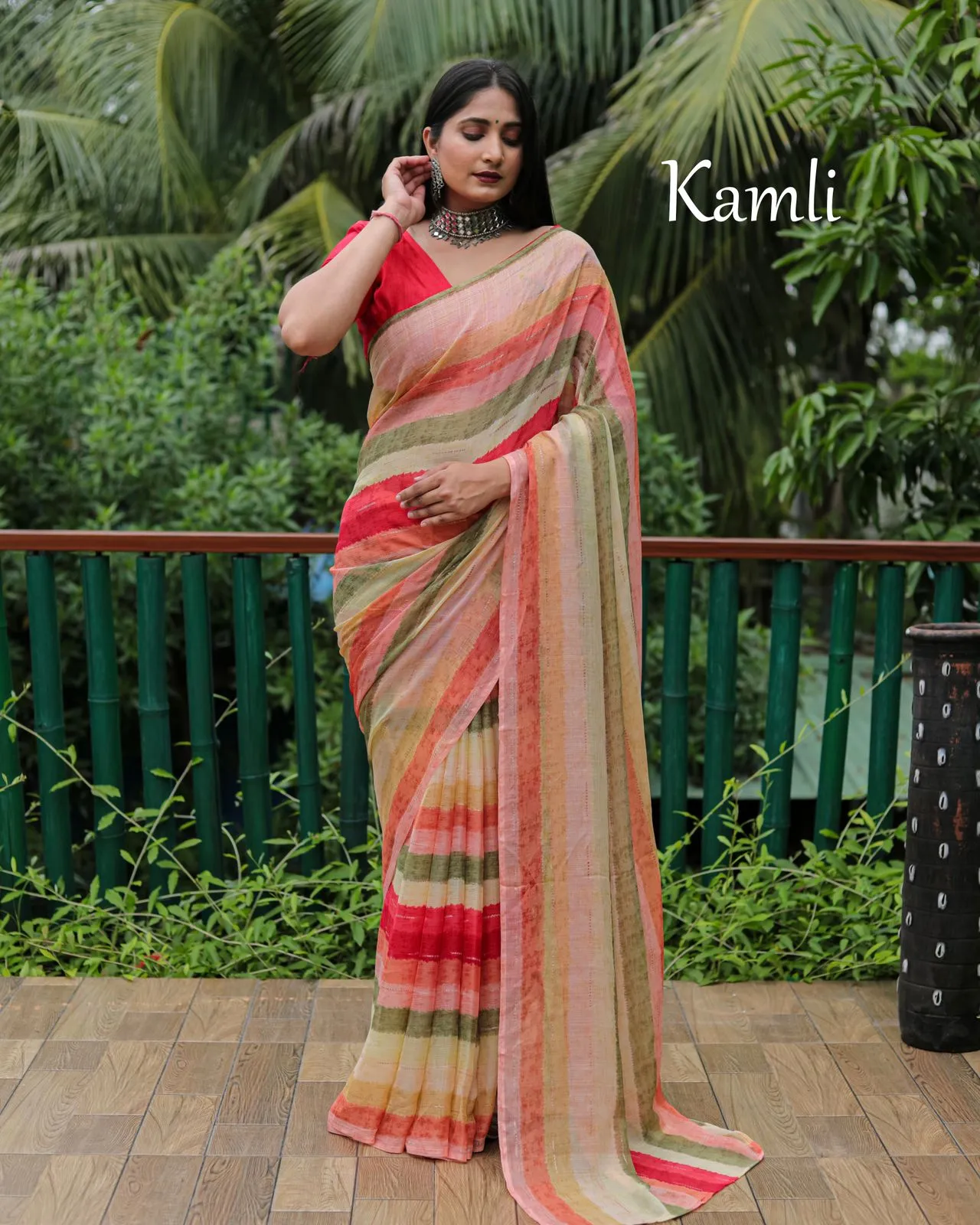 Kamli Chiffon Silky Saree
