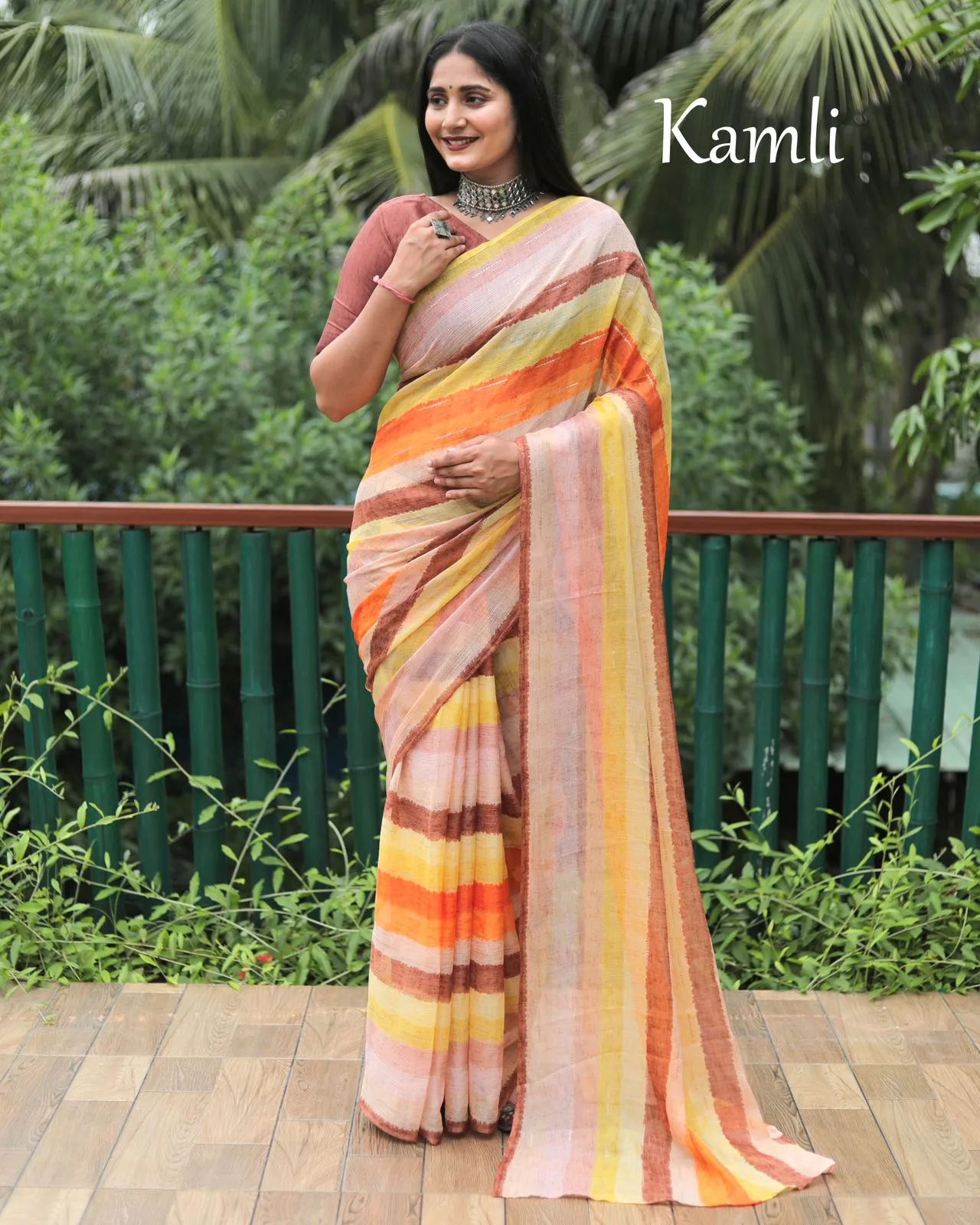 Kamli Chiffon Silky Saree