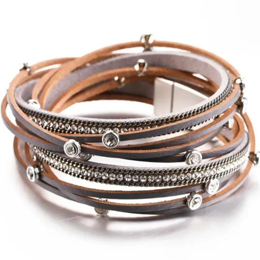 Leather Round Sparkle Wrap