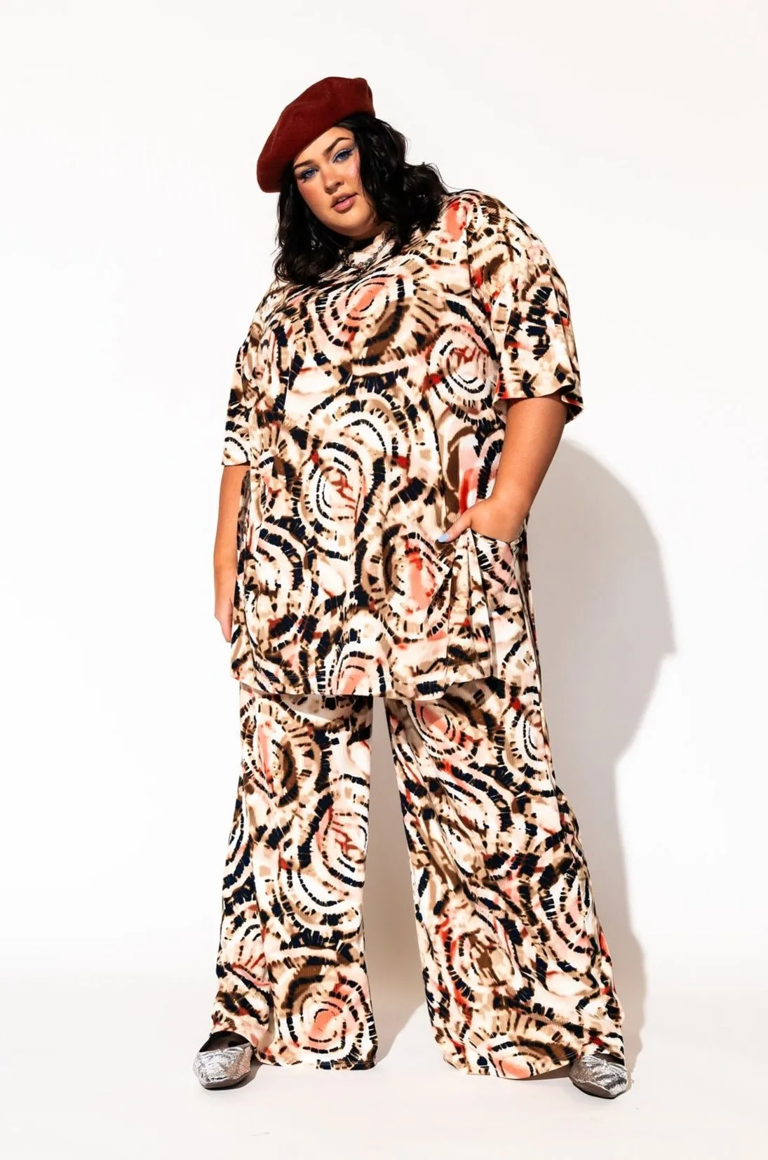 Leveled Up Ribbed Playsuit in Grungecore Tie Dye