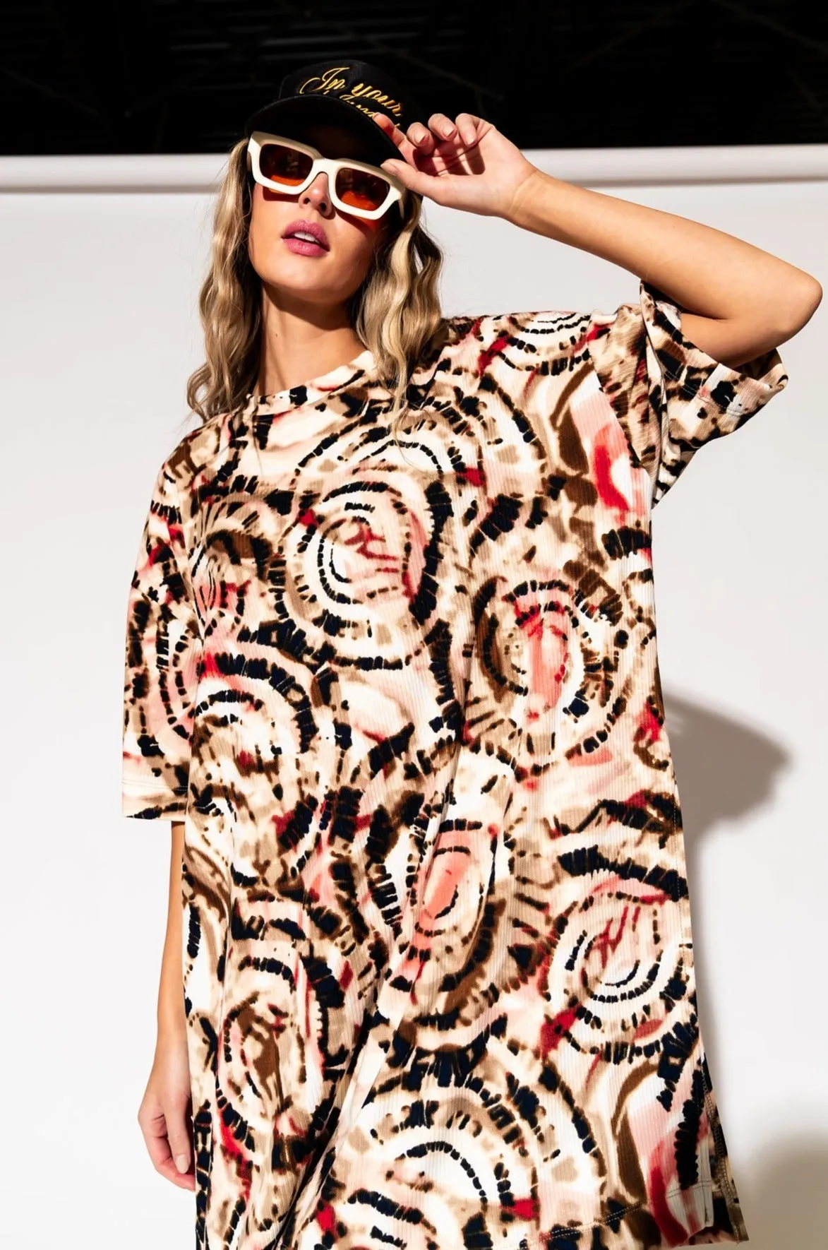 Leveled Up Ribbed Playsuit in Grungecore Tie Dye