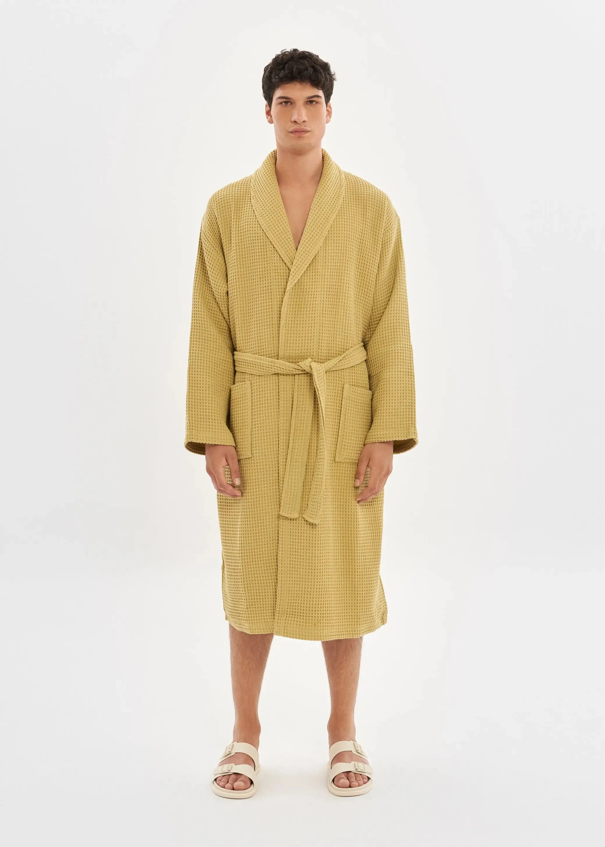 Mustard Waffle Bathrobe