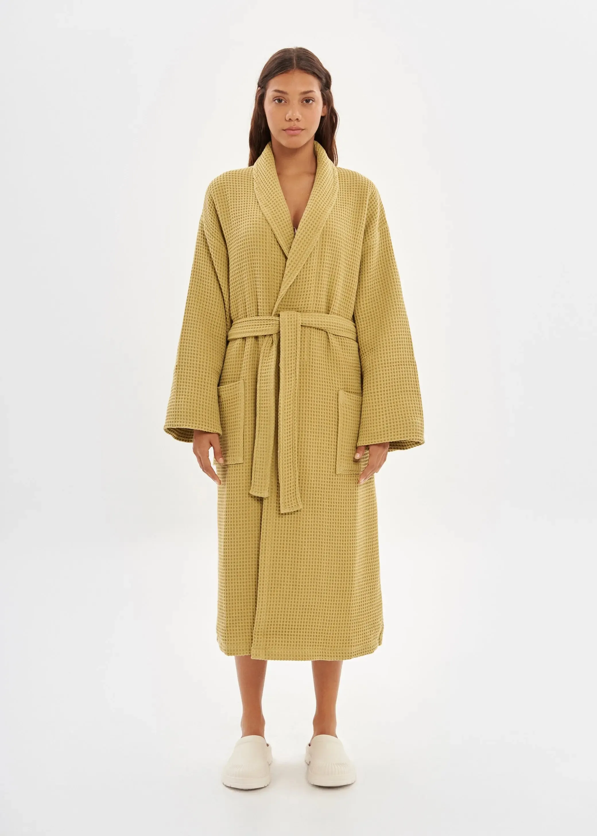 Mustard Waffle Bathrobe