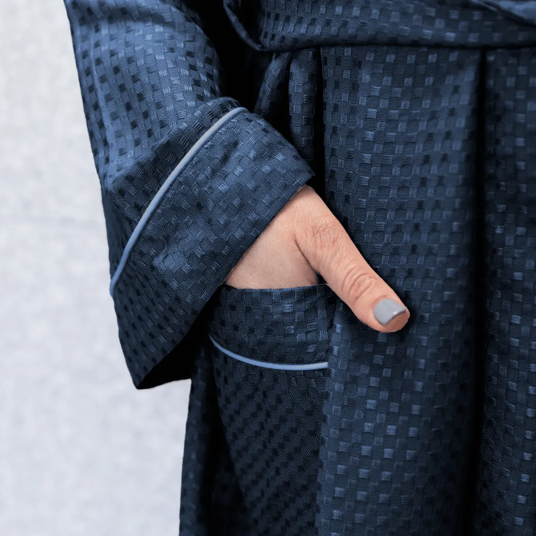 Organic Bamboo Waffle Robe - Navy