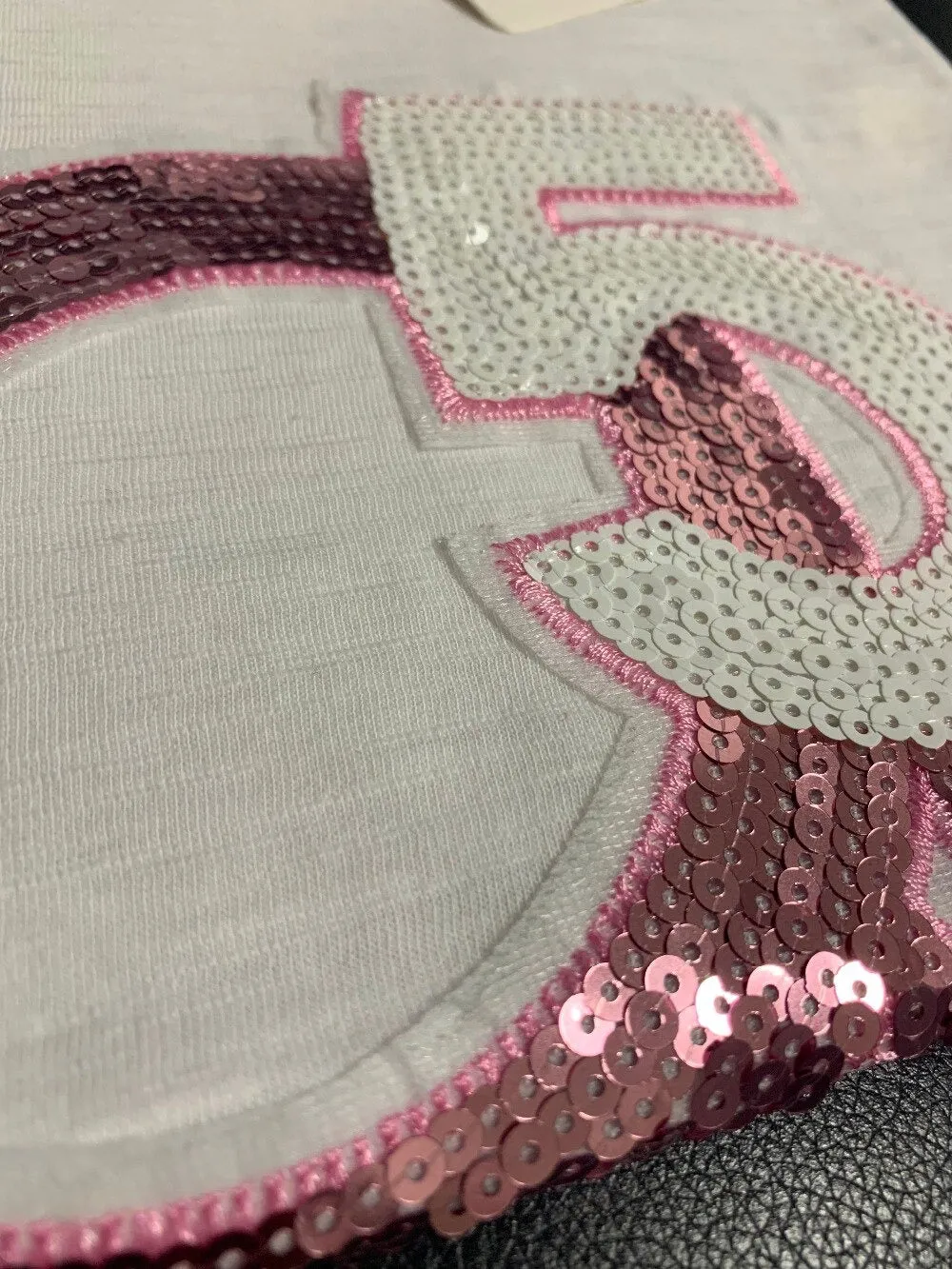 Plus Size Short Sleeve Loose Sequins Tees