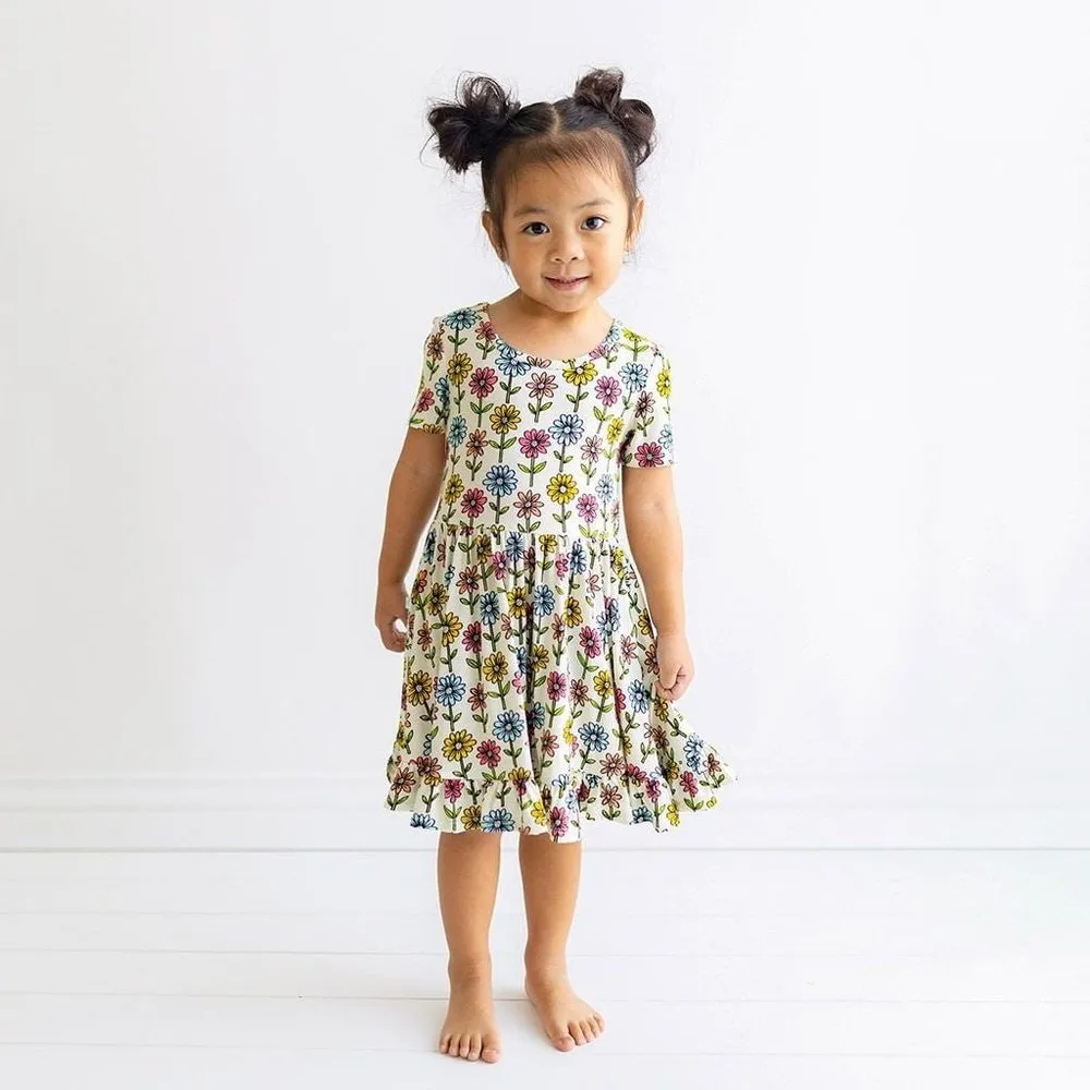 Posh Peanut Maya Lynn Short Sleeve Ruffled Twirl Dress