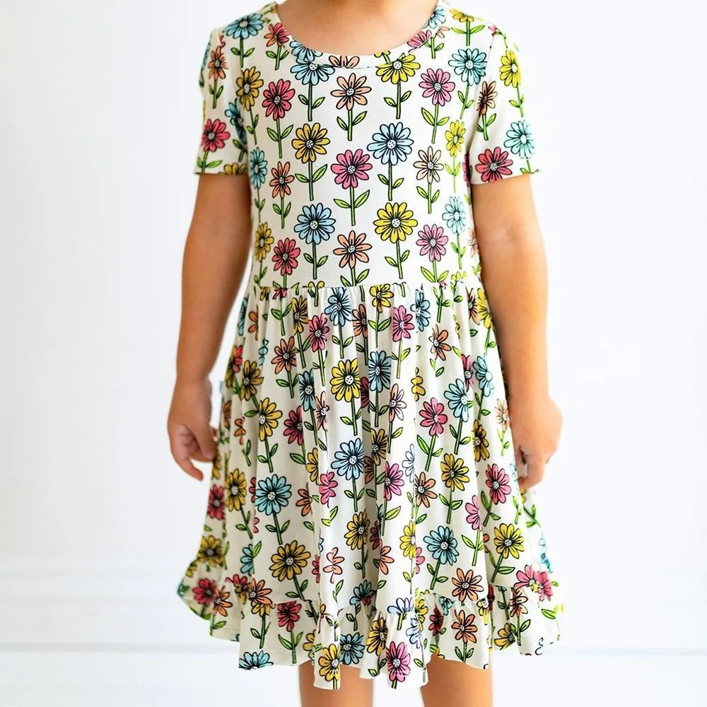 Posh Peanut Maya Lynn Short Sleeve Ruffled Twirl Dress
