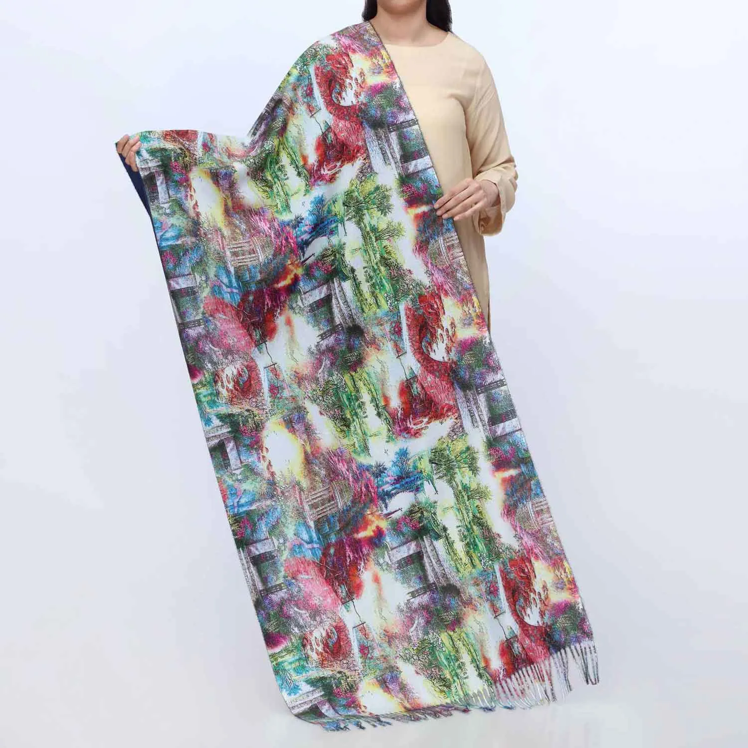 Purple Digital Printed Stole PW3748
