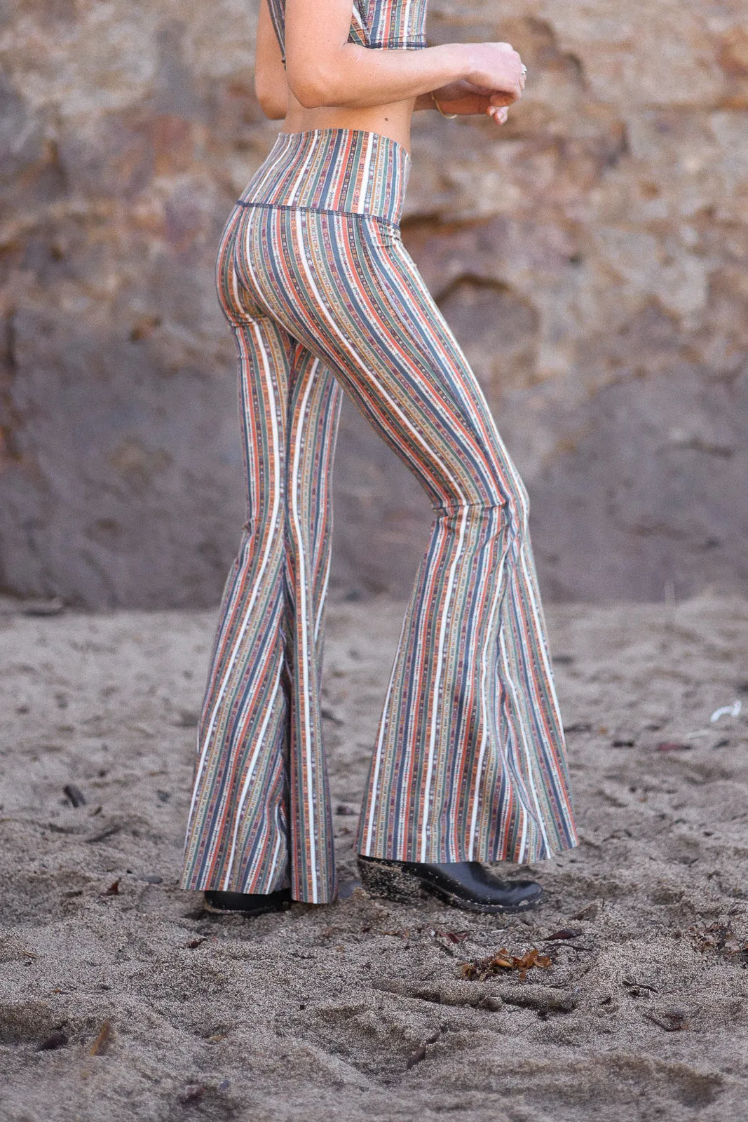 Ribbon Stripe Long Bell Bottom ♡