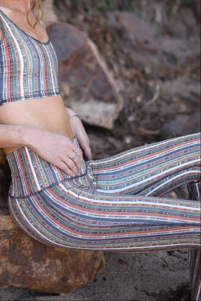 Ribbon Stripe Long Bell Bottom ♡