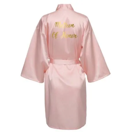 Satin Silk Bride Robe Wedding Robe Bride Bridesmaid Dressing Gown Bridesmaid White Robes Satin Gold Font Gown