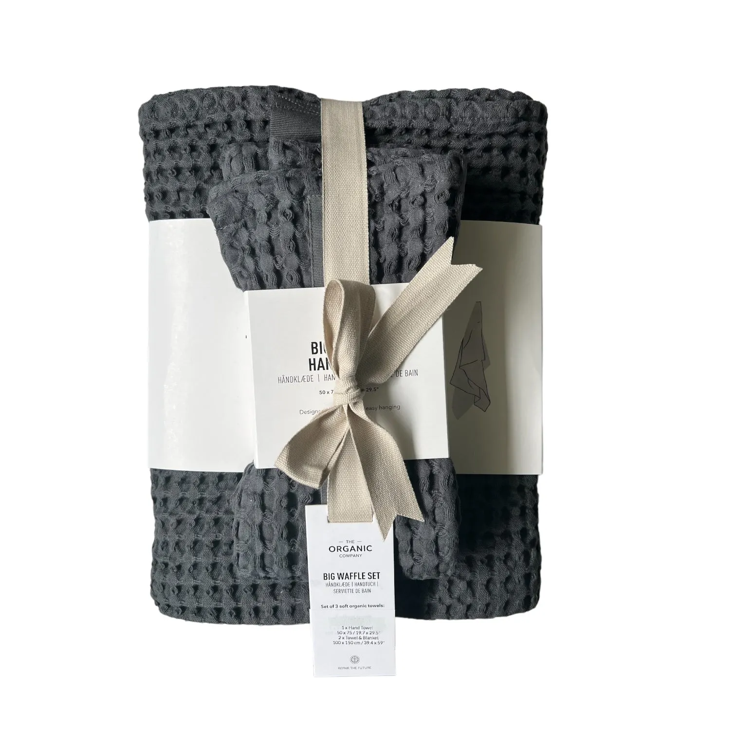 The Organic Company Big Waffle Gift Set Dark Grey