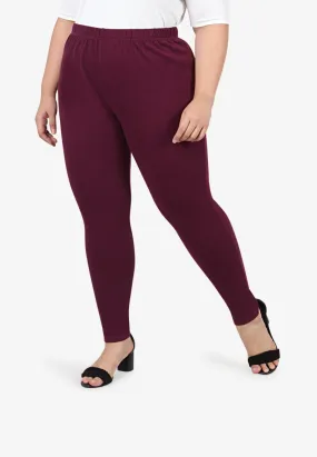 Winnie Cozy Thick Leggings - Burgundy