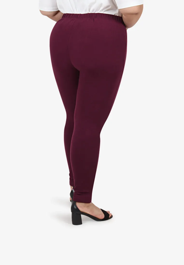 Winnie Cozy Thick Leggings - Burgundy