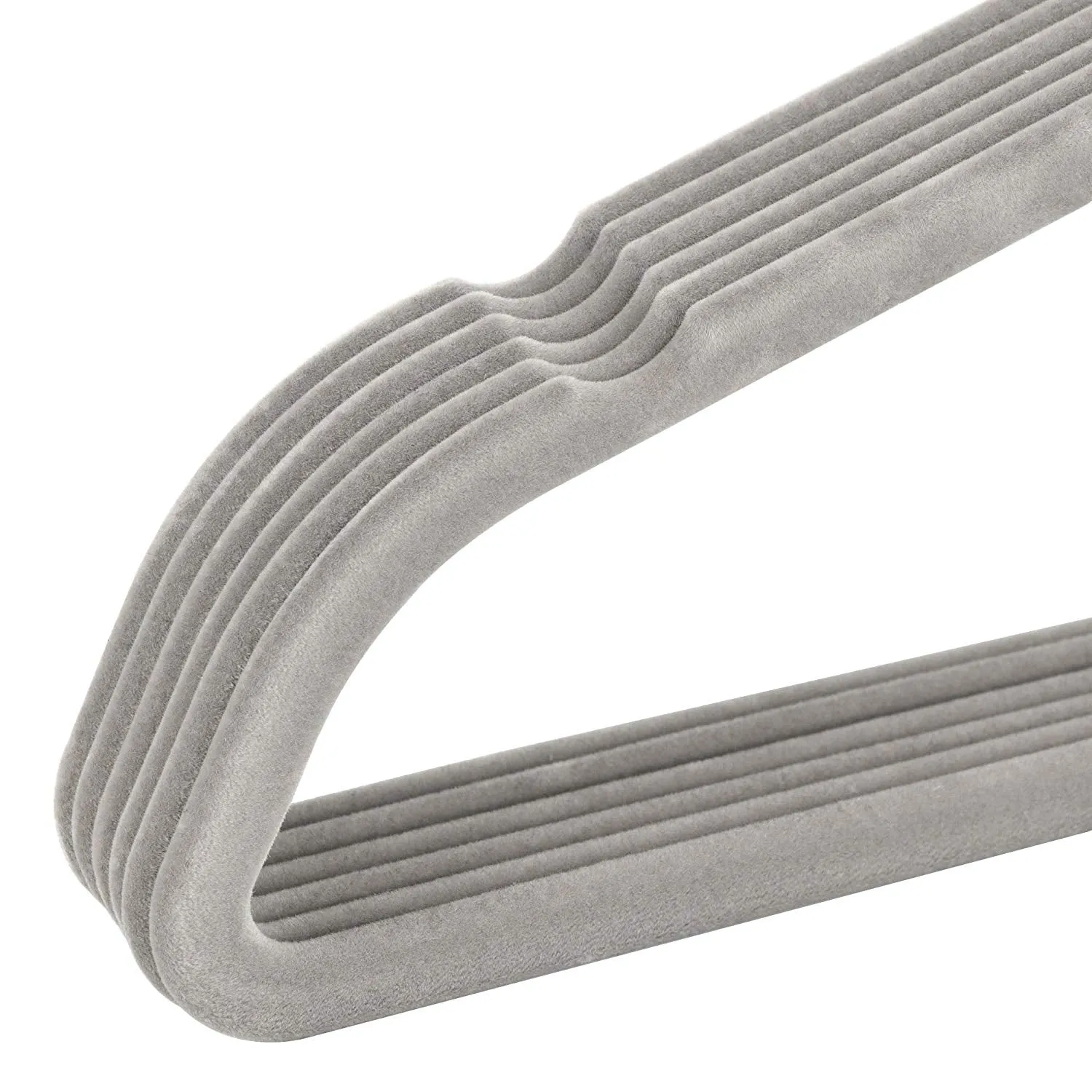 ZENY™ Pack of 100 Premium Velvet Hangers Non Slip Velvet Suit Hangers 360° Swivel Hooks, Grey/Beige